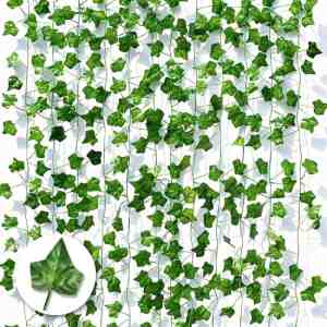 Foto: Partizzle 12x klimop planten slinger   nep hangplant   kamer decoratie tieners   voor binnen en buiten   25m