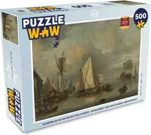Foto: Puzzel schepen in de haven bij kalm weer schilderij van jan claesz rietschoof legpuzzel 500 stukjes