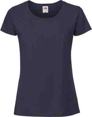 Foto: Fruit of the loom vrouwen dames ringgesponnen premium t shirt abyss blauw 