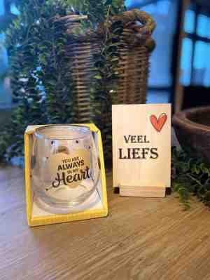 Foto: Water wijnglas you are always in my heart houten kaartje veel liefs   cadeau   vaderdag   moederdag   verjaardag   valentijnsdag   liefde   vriendschap