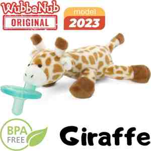 Foto: Wubbanub giraffe speenknuffel   knuffel baby fopspeen   baby speelgoed   bruin giraf kraamcadeau   soothie knuffelspeen