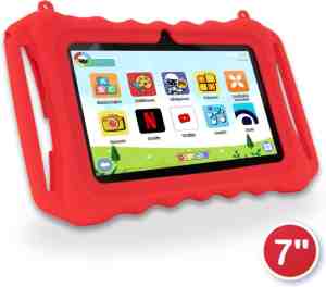 Foto: Deplay kids tablet lite 7   kindertablet   tablet kinderen   speelgoed 4 jaar   ouder control app   3000 mah batterij   screenprotector beschermhoes   android 12 7 inch   rood