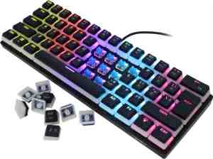Foto: 60 mechanical gaming keyboard   rgb verlichting   pudding keycaps   zwart mechanisch toetsenbord black