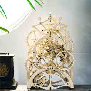 Foto: Robotime pendulum clock 3d houten puzzel diy bouwpakket beweegbaar mechanische puzzel