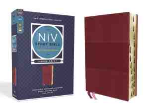 Foto: Niv study bible fully revised edition  niv study bible fully revised edition study deeply  believe wholeheartedly  large print leathersoft burgundy red letter thumb indexed comfort print