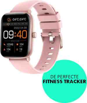 Foto: Smartwatch roze goud hd touchscreen ios en android sporthorloge hartslagsensor bloeddrukmeter stappenteller fitness watch kinderen volwassenen