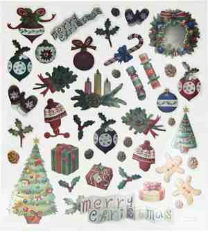 Foto: Stickers antieke kerst 15x16 5 cm 2 vellen