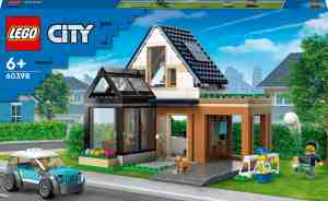 Foto: Lego city gezinswoning en elektrische auto speelgoed 60398