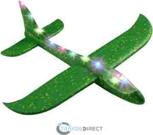 Foto: Full led zweefvliegtuig xxl groen extra groot 49cm werpvliegtuig speelgoed foam