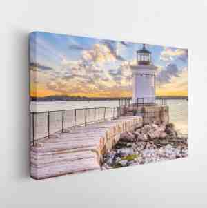 Foto: South portland maine vs bij de portland breakwater light modern art canvas horizontaal 757509529 80 60 horizontal