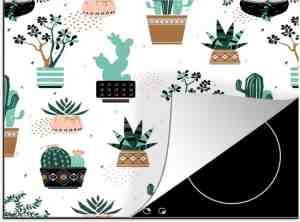 Foto: Inductie beschermer   inductie mat   kookplaat beschermer   patronen   cactus   planten   59x52 cm   afdekplaat inductie   inductiebeschermer