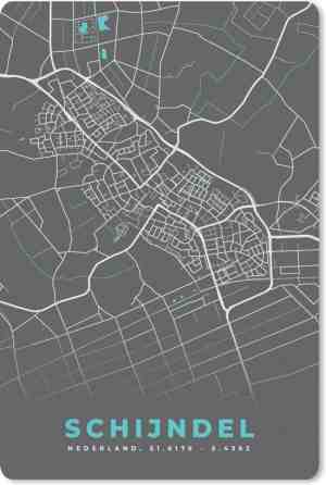Foto: Muismat   mousepad   schijndel   stadskaart   plattegrond   kaart   40x60 cm   muismatten