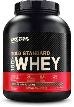 Foto: Optimum nutrition gold standard 100 whey protein   double rich chocolate   proteine poeder   eiwitshake   71 doseringen 2270 gram