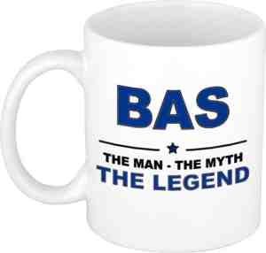 Foto: Naam cadeau bas   the man the myth the legend koffie mok beker 300 ml   naamnamen mokken   cadeau voor o a verjaardag vaderdag pensioen geslaagd bedankt