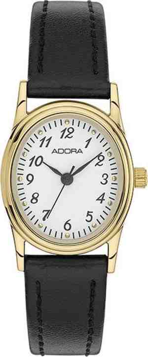 Foto: Adora horloge met edelstaal horlogekast leren band ab6353