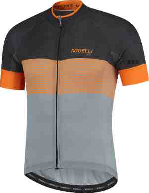 Foto: Rogelli boost fietsshirt korte mouwen heren grijs zwart oranje maat xl