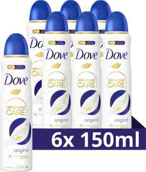 Foto: Dove advanced care original anti transpirant deodorant spray 6 x 150 ml voordeelverpakking