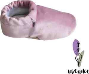 Foto: Lavendel baby slofjes huisslippers antislip zool kleurrijk bedrukt zacht katoenen comfortabel oekotex gecertificeerd veilig voor kinderen en baby s roze fluweel maat 21 22
