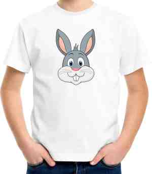 Foto: Cartoon konijn t shirt wit voor jongens en meisjes kinderkleding dieren t shirts kinderen 122 128