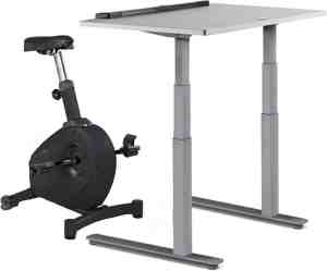 Foto: Lifespan stoelfiets incl bijhorende bureau c3 dt7 38 blad 96cm breed elektronisch verstelbare desk bike display grijs