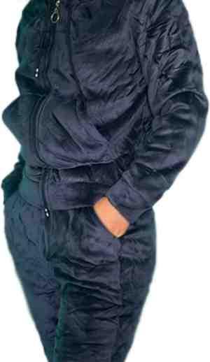 Foto: Donkerblauw   fleece   huispak   maat 36 38   dames   joggingpak   gewatteerd   fleece vest fleece broek   setje voor volwassenen   cadeau voor vrouw