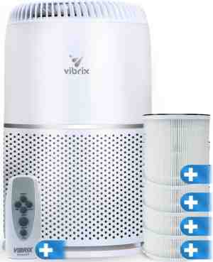 Foto: Vibrix vortex20 luchtreiniger 3 extra filters afstandsbediening   geschikt voor 1 m tot wel 70 m   automatische stand 6 in 1 hepa filtersysteem   luchtkwaliteitsindicator   ionisator   luchtfilter   air purifier met hepa filter