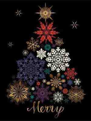 Foto: Festive snow tree large embellished holiday notecards