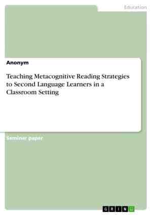 Foto: Teaching metacognitive reading strategies to second language learners in a classroom setting