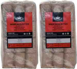 Foto: 2x zakken houtbriketten 10 kilo voor kachelopenhaard   hout   houtbriketten geperst