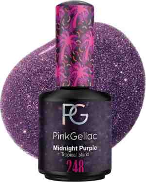 Foto: Pink gellac 248 midnight purple gellak 15 ml glanzende paarse gel lak nagellak gelnagels producten nails