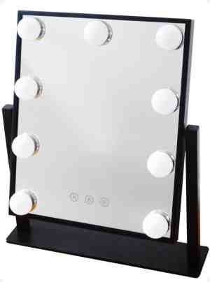 Foto: Novalie hollywood spiegel met verlichting   make up spiegel met led lampen visagie dimbaar 3 lichtstanden voor hem haar cadeau 10x vergroting met tru daylight verlichting zwart