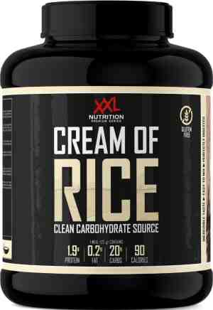 Foto: Xxl nutrition cream of rice gezonde rijstepap fijngemalen rijstmeel koolhydraten supplement vanille 2000 gram