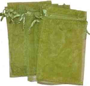 Foto: Organza zakjes olijf groen 10 x 15 cm 100 stuks