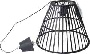 Foto: Trendy zwarte houten hanglamp 36x36x26cm   decoratie   sfeerverlichting   woonaccessoires   hanglamp   lampen