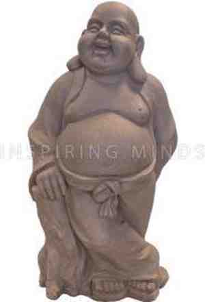 Foto: Lucky boeddha beeld staand donkergrijs gerichtekeuze