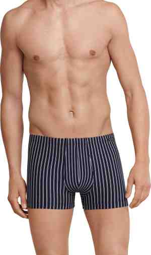 Foto: Schiesser selected premium boxer 1 pack heren short donkerblauw gestreept maat xxl