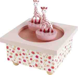 Foto: Sophie de giraf muziekdoosje dansende sophies baby muziekdoos kraamcadeau babyshower cadeau vanaf 12 maanden 11 5 x 8 cm roze