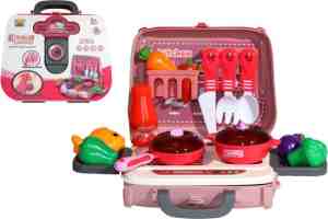 Foto: Keukenset 26 delig in koffer keukentje kinderspeelgoed keukenaccessoires