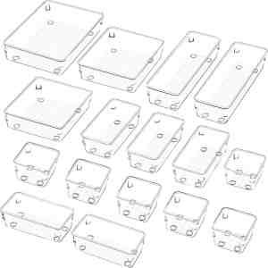 Foto: Opbergsysteem voor winkel 16 stuks lade organizer 5 matten transparante organizers antislip opbergsysteem voor opslag keuken badkamer cosmetica