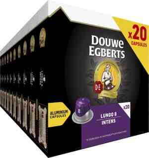 Foto: Douwe egberts lungo intens koffiecups   intensiteit 812   10 x 20 capsules