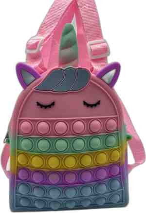 Foto: Pop it rugzak unicorn peuter schooltas met ogen dicht schoolbag leuk kinder cadeau voor meisje eenhoorntas as seen on tiktok