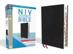 Foto: Niv thinline bible large print bonded leather black red letter thumb indexed comfort print