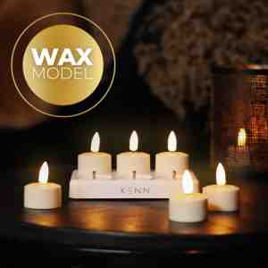 Foto: Kenn 3d wax oplaadbare waxinelichtjes   met afstandsbediening   40 branduren   6 stuks   timerfunctie   veilig duurzaam   realistische nep kaarsen   theelichtjes   horeca kaarsen   kerstverlichting   led kaarsen oplaadbaar