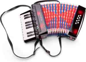 Foto: New classic toys speelgoedinstrument speelgoed accordion zwart inclusief muziekboekje