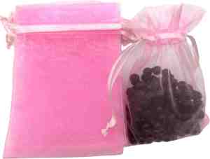 Foto: 50 stuks organza zakjes traktatie cadeau kadozakjes tajse geschenkzakjes roze 9 x 12 cm