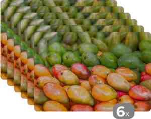 Foto: Placemat   mango   marktkraam   fruit   45x30 cm   6 stuks   hittebestendig   anti slip   onderlegger   afneembaar