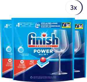 Foto: Finish power vlekverwijderaar vaatwastabletten 42 stuks x3