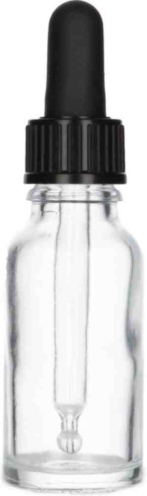 Foto: 2x druppelflesje met druppelaar 20 ml   transparant   pipetflesje lege druppelfles pipet glazen druppel fles drops   vulbaar   glas   2 stuks