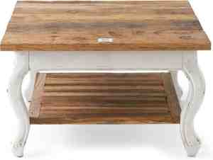 Foto: Riviera maison bijzettafel hout   driftwood table   70x70 cm   wit