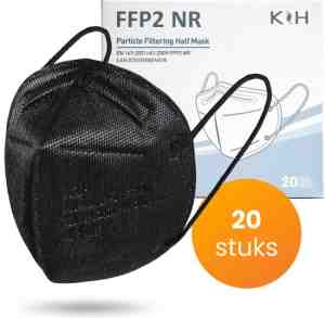 Foto: Ffp2 mondkapje   ce gecertificeerd   ffp2 mondmaskers   medische mondkapjes   per stuk verpakt   zwart   20 stuks